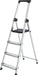 Trap ladder met 4 treden, aluminium, zilverkleurig, 150 kg draagvermogen - OfficeTown