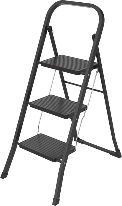 Trap - ladder SL300 van Brasq, metaal, zwart, 3 treden - OfficeTown