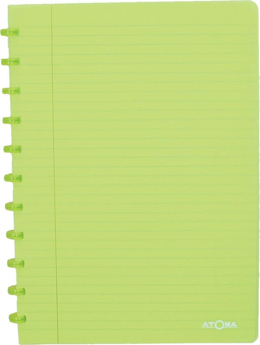 Trendy schrift Atoma, ft A4, 144 pagina's, gelinieerd, transparant groen - OfficeTown