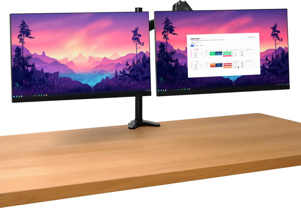 Trust Mara monitorarm, dubbele arm met 1 laptoparm, zwart - OfficeTown