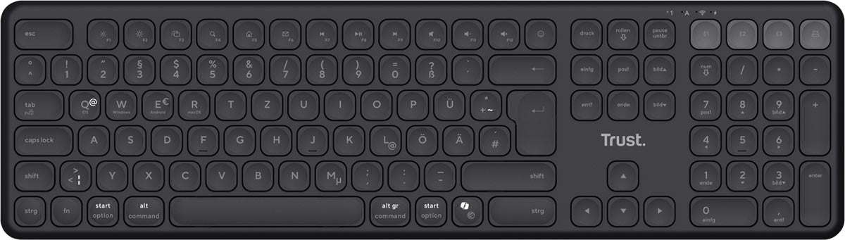 Trust Vaiya draadloos toetsenbord, muti - device, qwerty - OfficeTown