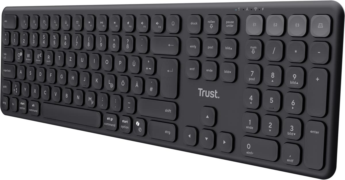 Trust Vaiya draadloos toetsenbord, muti - device, qwerty - OfficeTown
