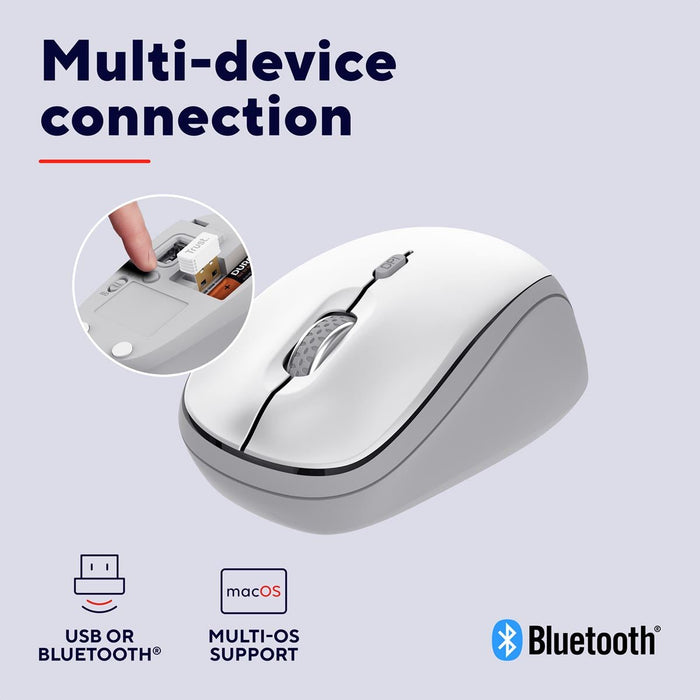Trust YVI+ draadloze muis, multi - device, wit - OfficeTown