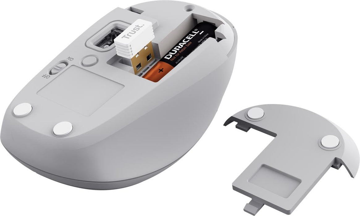 Trust YVI+ draadloze muis, multi - device, wit - OfficeTown
