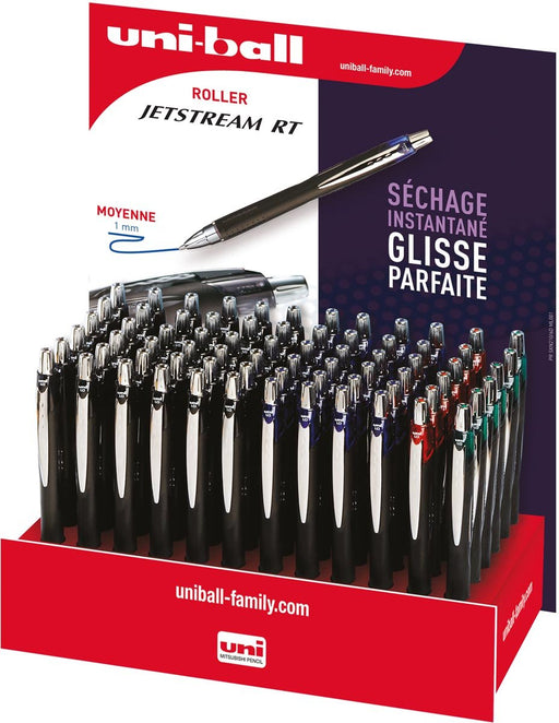 Uni - ball Jetstream roller, intrekbaar, schrijfbreedte 0,45 mm, display van 72 stuks, assorti - OfficeTown