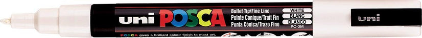 Uni - ball Verfmarker op waterbasis Posca PC - 3M wit met een schrijfbreedte van 1,5 mm - OfficeTown
