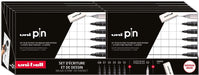 Uni Pin fineliner, display van 10 dozen van 6 stuks + vulpotlood en gum - OfficeTown