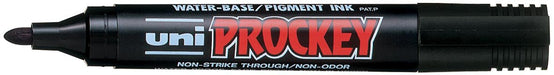 Uni PROCKEY permanente marker PM - 122, 1,8 - 2,2 mm, zwart met ronde punt - OfficeTown