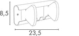 Unilux muurkapstok Aurora, wit, 2 haken - OfficeTown