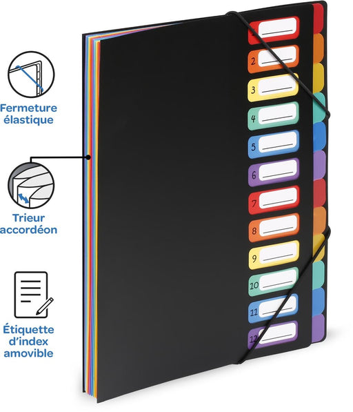 Viquel Rainbow Class sorteermap, ft A4, met 12 vakken - OfficeTown