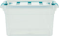 Whitefurze Carry Box opbergdoos 13 liter, transparant met blauwe handvaten - OfficeTown