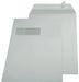 Zak - enveloppen 229 x 324 mm, venster links, stripsluiting, binnenzijde grijs, doos van 250 stuks - OfficeTown