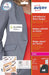 Zelfklevende badge Avery L4787 - 20 ft 80 x 50 mm, 200 stuks, wit/blauw met gratis ontwerp & print software - OfficeTown